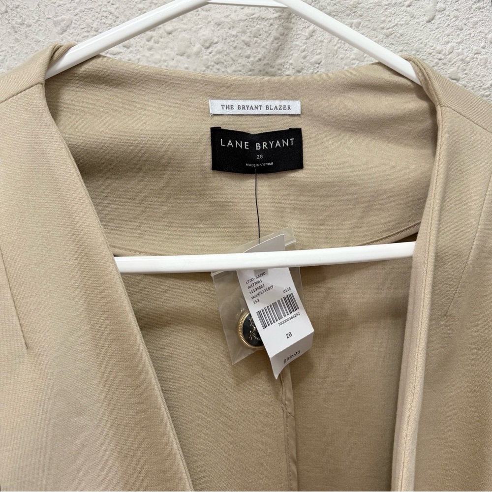 Lane Bryant Ponte Bryant Collarless Blazer in Khaki NWT 28 - Picture 4 of 9